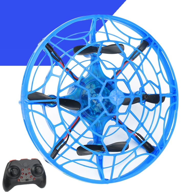 

Intelligent Remote Control Induction Quadcopter Mini Drone Flying UFO Toy Flying Saucer, Colour: Blue （Handle Remote UFO ）