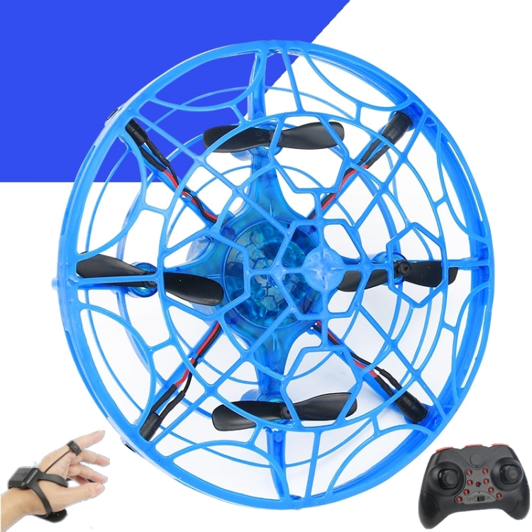 

Intelligent Remote Control Induction Quadcopter Mini Drone Flying UFO Toy Flying Saucer, Colour: Blue （Dual Remote UFO ）