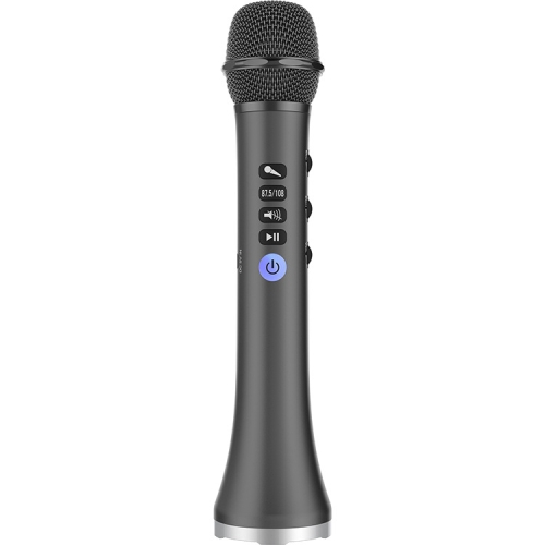 

L-698 K Song Microphone Mobile Phone Bluetooth Wireless Microphone Audio Integrated KTV(Wisdom Black)