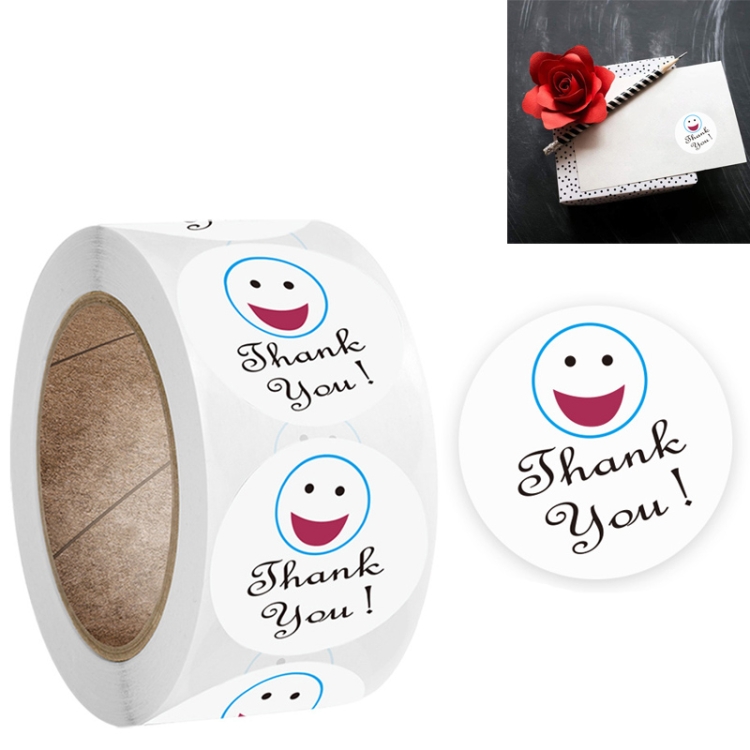 

10 PCS Roll Smiley Thank You Sticker Label, Size: 2.5 cm / 1 inch(A-170)