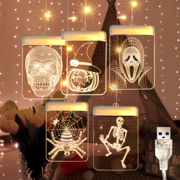

LED Halloween Light String Masquerade Party Decoration Lamp(Warm White Light)