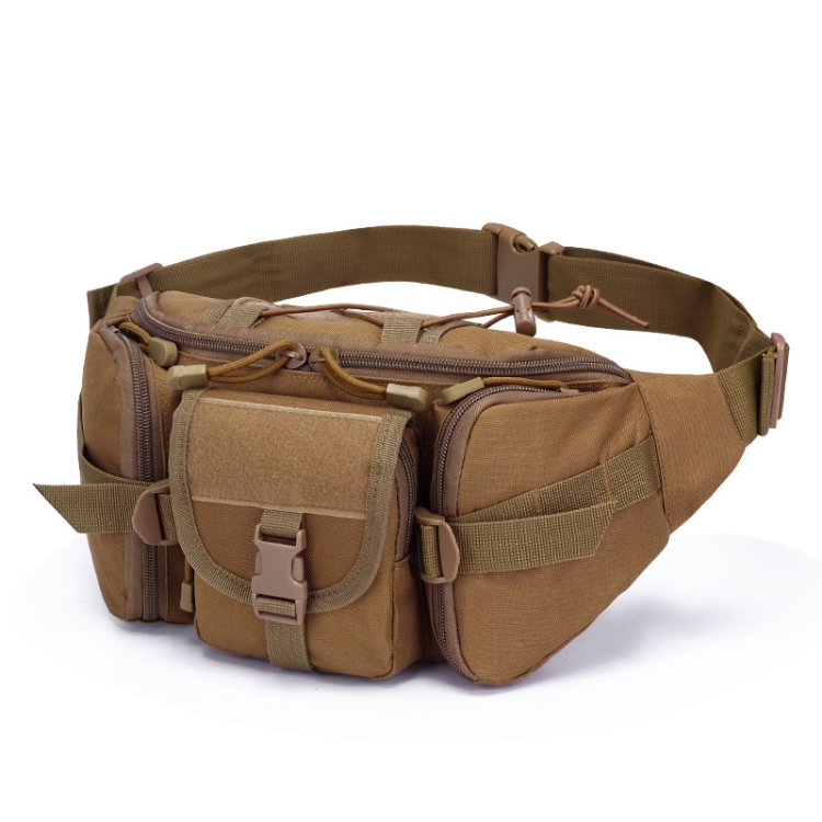 

D05 Outdoor Sports Waterproof Waist Bag Fishing Multifunctional Chest Bag, Size: Free Size(Khaki)