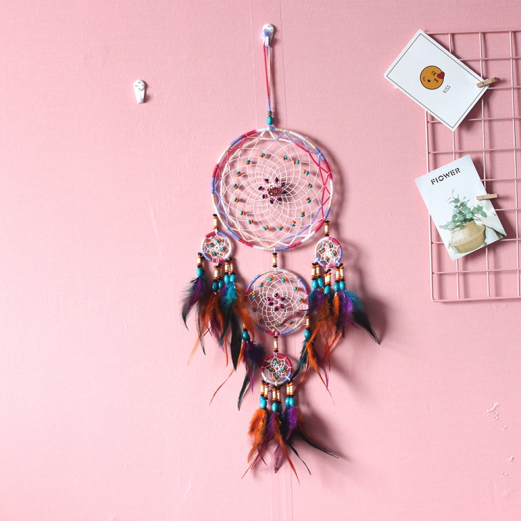 

Home Hand Woven Colorful Bohemian Dream Catcher, Specification: Flowers