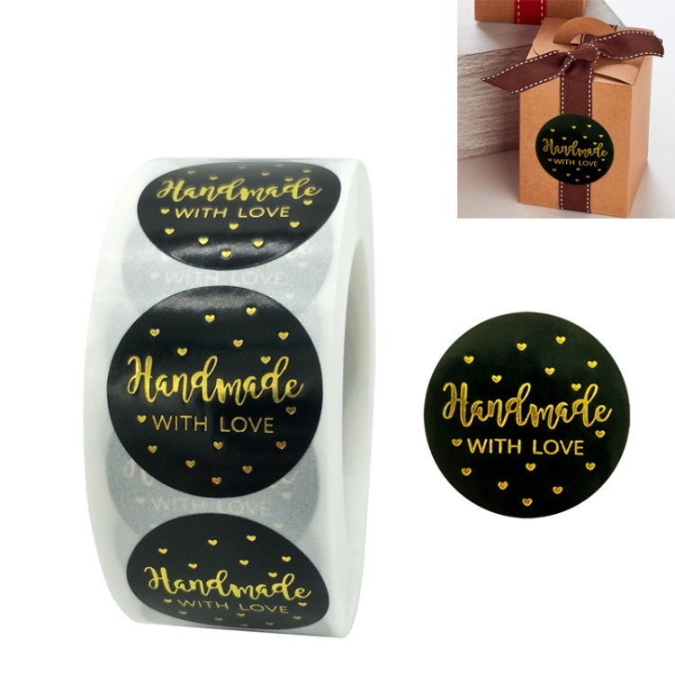 

5 PCS Round Handmade Stickers Baking Stickers Hot Golden Label, Size: 2.5cm / 1inch(C-12)