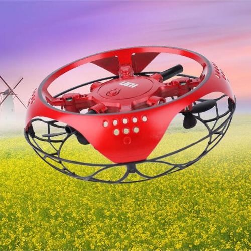 

Smart Hovering Flying Saucer Gesture Sensing Four-Axis Mini Drone Watch Remote Control UFO Sensing Aircraft, Colour: Red Standard