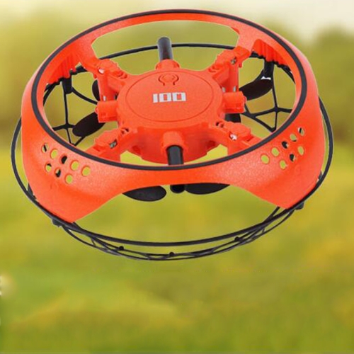 

Smart Hovering Flying Saucer Gesture Sensing Four-Axis Mini Drone Watch Remote Control UFO Sensing Aircraft, Colour: Orange Standard