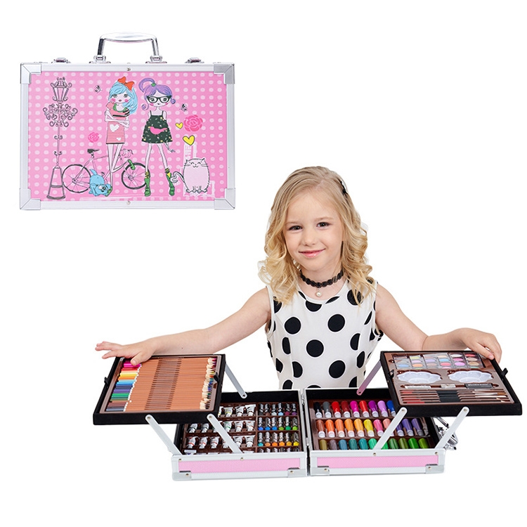 

200 in 1 Brush Painting Set Watercolor Pen Set For Children Student, Specification: 200PCS(Girl Pink)
