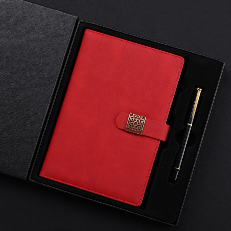 

Notebook Business Retro Simple Notebook Office Notepad Red A5 Heaven and Earth Cover Gift Box
