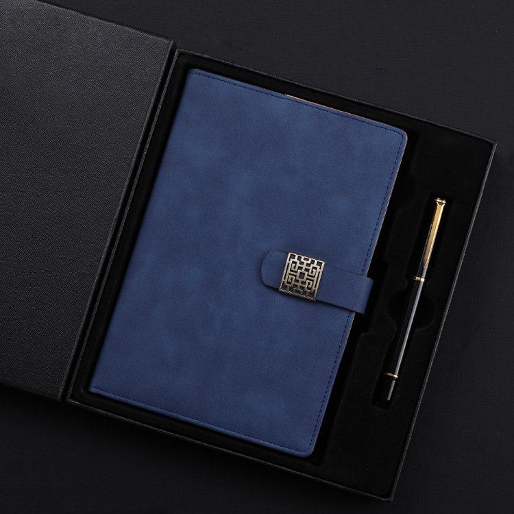 

Notebook Business Retro Simple Notebook Office Notepad Blue A5 Heaven and Earth Cover Gift Box