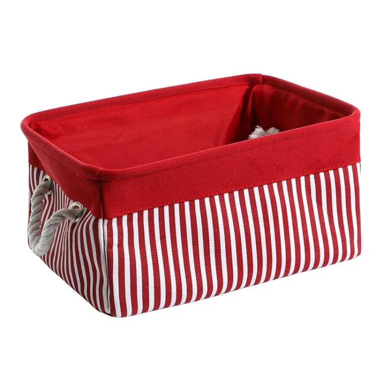 

2 PCS Linen Splicing Debris Storage Box Waterproof & Dust-Proof Clothing Storage Basket, Specification: 35x25x17cm(Red )
