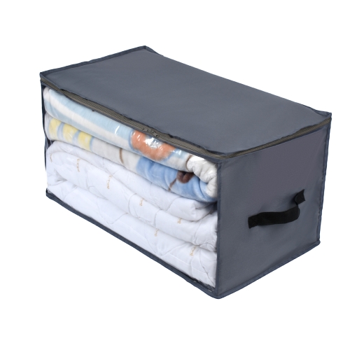 

2 PCS Foldable Quilt Storage Bag Wardrobe Clothes Dust-Proof & Moisture-Proof Storage Box, Specification: 58x31x30cm(Gray)