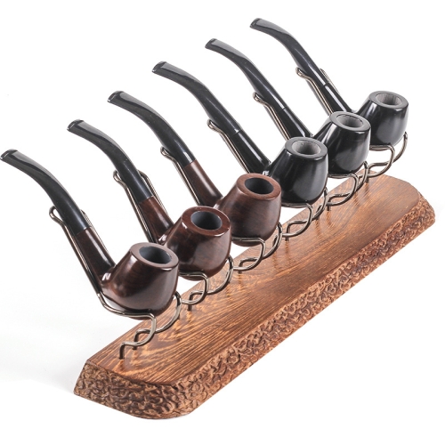 

Solid Wood Multi-Digit Pipe Holders Personalized Chicken Wing Wooden Six-Digit Pipe Holders Large Portable Pipe Accessories,