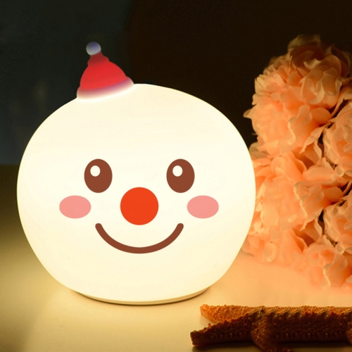 

Christmas Decoration Snowman Night Light LED Bedroom Colorful Atmosphere Smart Pat Sensor Lamp(Cute Snowman)