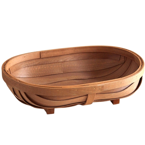 

Handmade Wood Chip Woven Basket Fruit Baking Bread Tray Shooting Props, Specification: Large