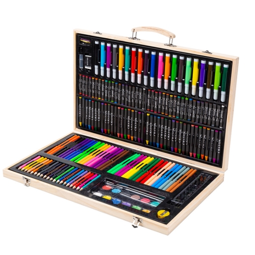 

180 in 1 Painting Wooden Box Colorful Pen Set Art School Supplies For Children