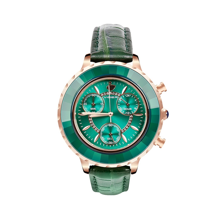 

VIGER 1042 Multi-Function Ladies Watch Fashion Leather Waterproof Quartz Watch(Green)