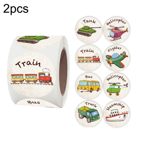 

K-37-38 2 PCS Roll Children Reward Sticker Holiday Decoration Label, Size: 3.8cm / 1.5inch