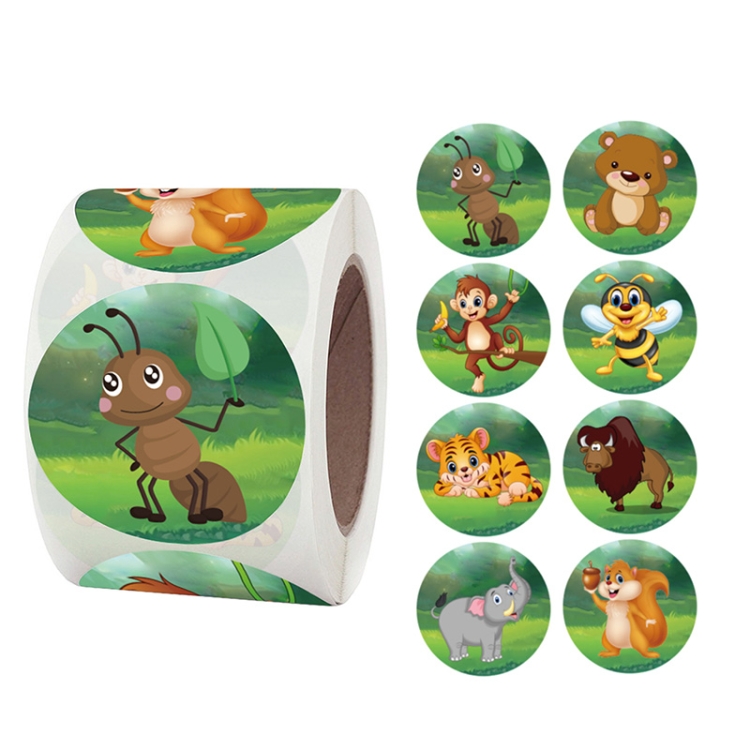 

Roll Children Animal Cartoon Stickers Holiday Decoration Label, Size: 3.8cm / 1.5inch(K-31-38)