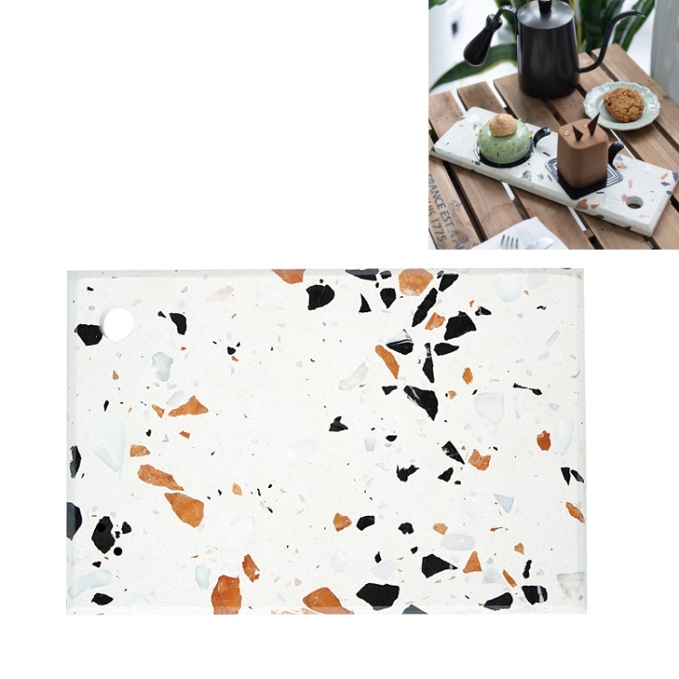 

Terrazzo Chopping Board Coffee Shop Dinner Plate Cheese Board Food Photography Plate, Specification: Large