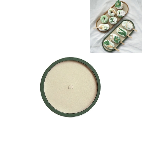 

Desktop Shallow Storage Tray Sundries Tray Jewelry Display Tray , Round (Dark Green)