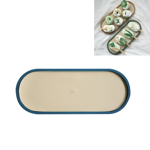 

Desktop Shallow Storage Tray Sundries Tray Jewelry Display Tray , Oval (Green Lotus)