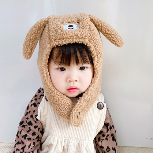 

C0100 Puppy Shape Children Hat Winter Lamb Wool Warm Hat Bomber Hat, Size: 46-48cm(Brown)