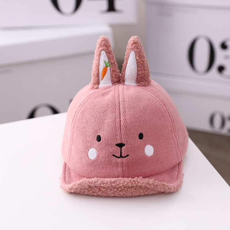 

MZ9860 Cartoon Animal Shape Children Cap Autumn and Winter Embroidery Soft Brim Peaked Cap, Size: 48cm Adjustable(Dark Pink)