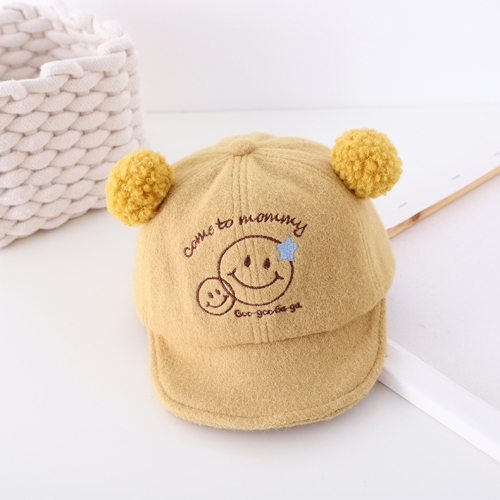 

MZ9884 Cartoon Smiley Embroidery Pattern Children Autumn and Winter Soft Brim Hat, Size: 48cm Adjustable(Yellow)