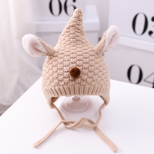

MZ9943 Spiked Rabbit Ears Knitted Hat Baby Autumn And Winter Ear Protection Cap Warm Woolen Hat, Size: One Size(Beige)