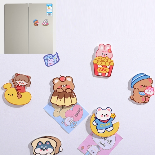 

A0514 10 PCS Cute Cartoon Refrigerator Magnet Student Message Decoration Three-Dimensional Magnet Sticker, Style Random Delivery