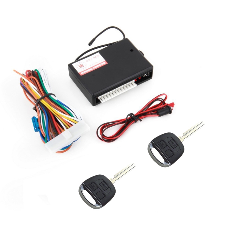 

2 Set Car Keyless Entry Remote Control Central Lock Straight Key Blade With Tail Box And Window Lift Function