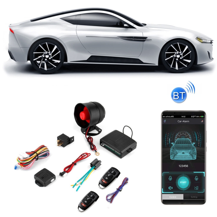 

2 Set One-Way Car Anti-Theft Alarm Mobile Phone APP Control Anti-Theft Alarm