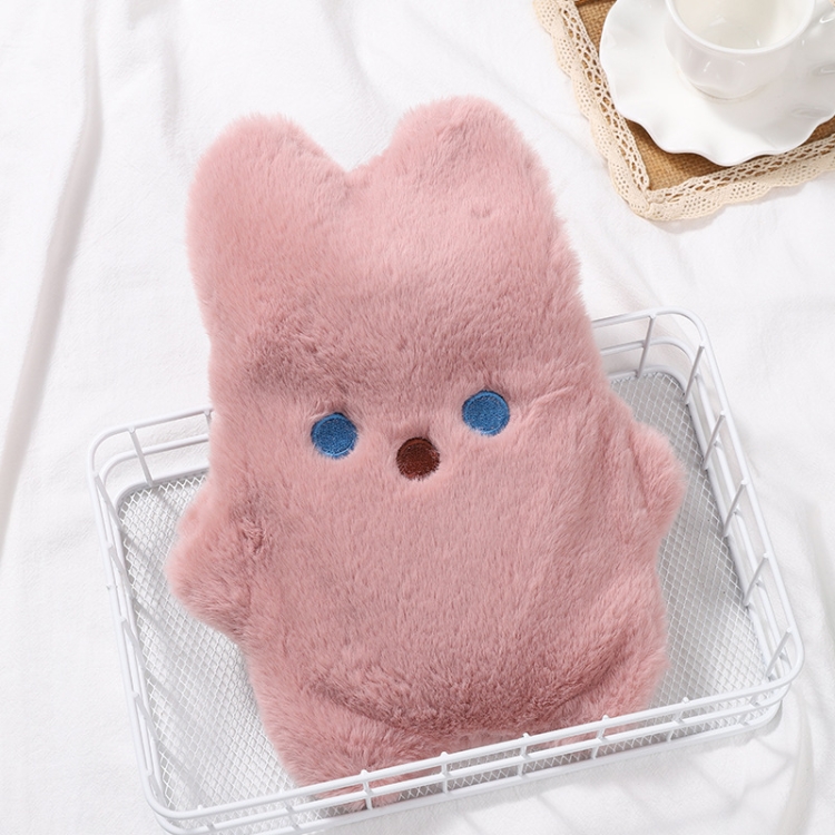 

Portable Leak-Proof And Warm Cartoon Plush Rabbit Water Injection Hot Water Bottle 450ml(Leather Pink)