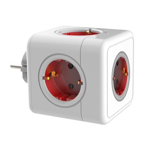 

Creative Power Cube Socket Conversion Socket, EU Plug In-line Red