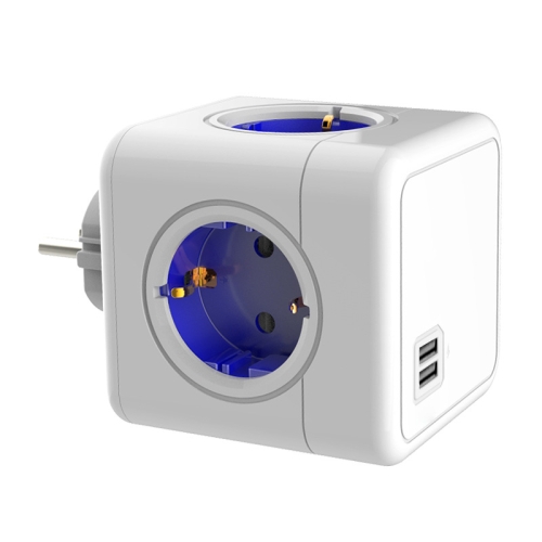 

Creative Power Cube Socket Conversion Socket, EU Plug In-line Blue+U