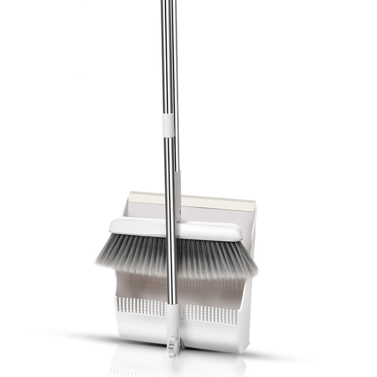 

Household Folding Standing Rotatable Broom And Dustpan Set Combination(White)