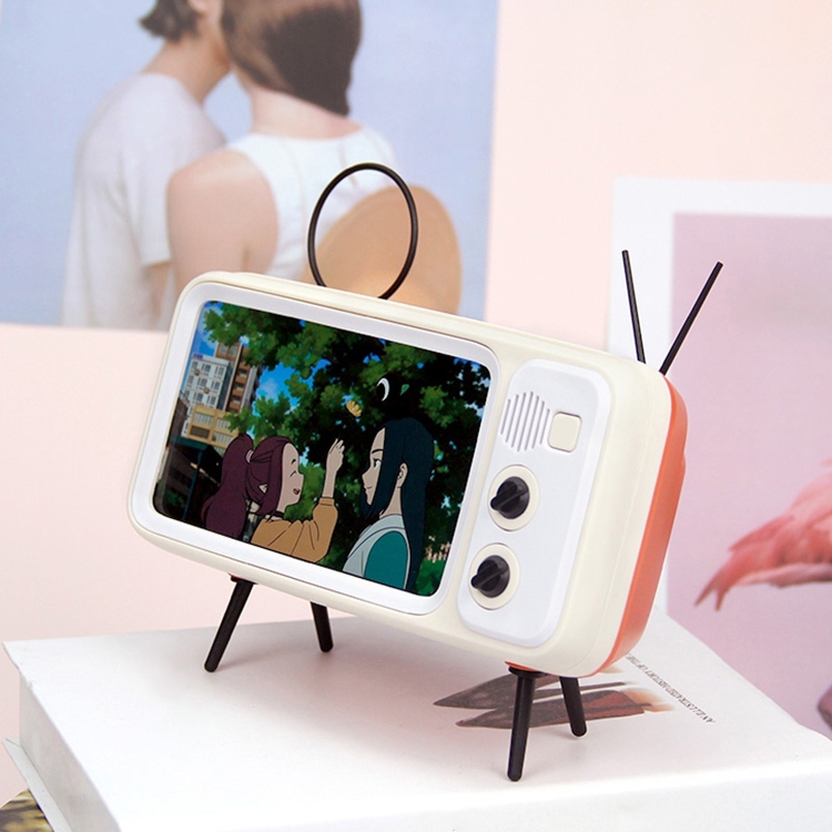 

TV-JCZN-010 Desktop Retro TV Style Mobile Phone Stand with Bluetooth Audio(Orange White)
