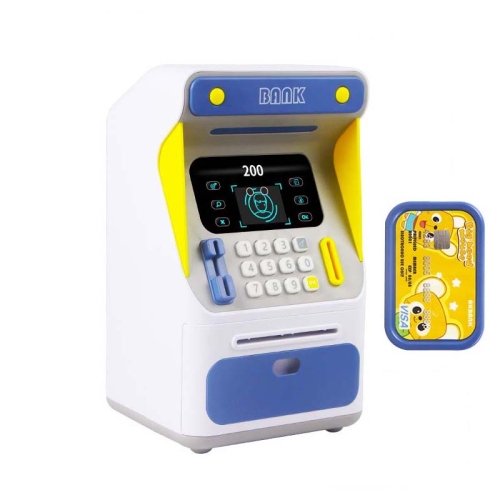 

Simulation Face Recognition ATM Cash Deposit Box Simulation Password Automatic Rolling Money Safe Deposit Box, Colour: Blue (Battery Version)