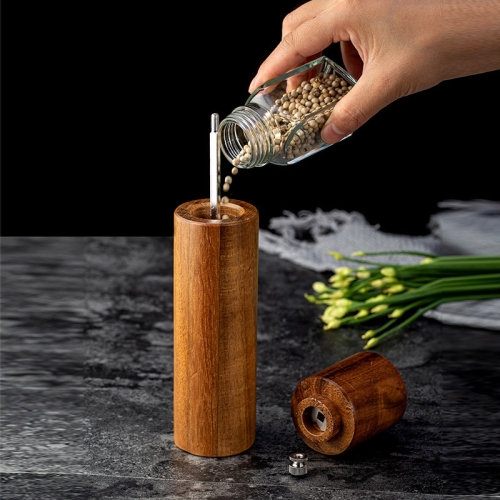 

Wooden Pepper Grinder Household Sea Salt Manual Seasoning Bottle Kitchen Tool, Specification: 8 inch