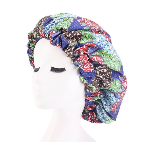 

3 PCS TJM-434 Printed Double-Layer Night Hat With Satin Lining Elastic Wide Brim Headscarf Hat, Size: One Size Adjustable(Red Flowers)