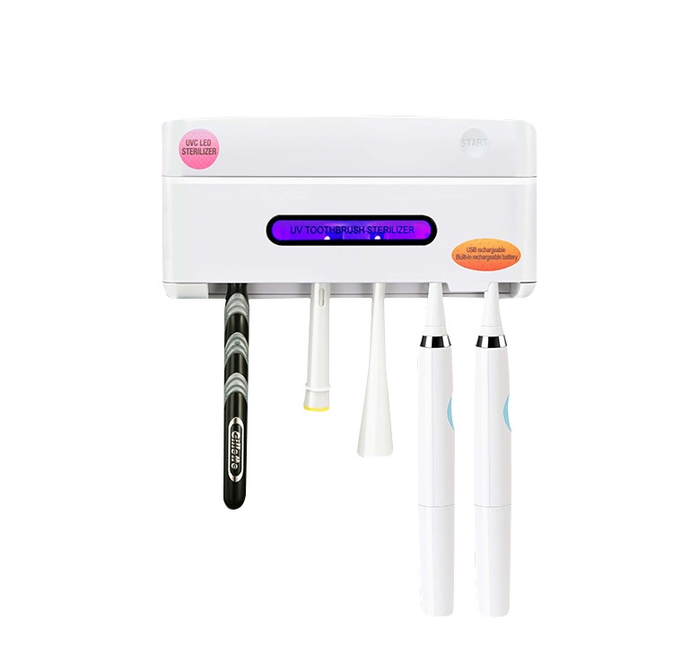 

ZL-21LC USB Rechargeable Toothbrush Holder Household Indoor Perforation-Free Wall-Mounted Toothbrush Sterilizer(White)