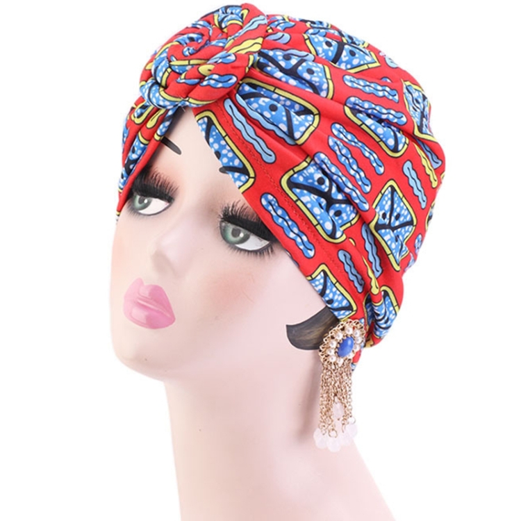 

3 PCS TJM-342 Cotton Whirlpool Flower Shape Turban Hat(Red)