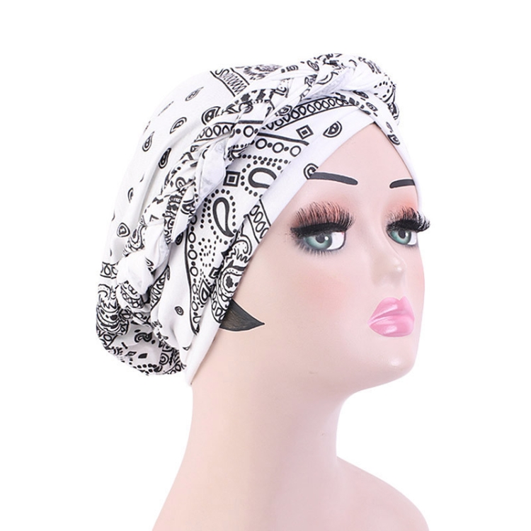 

3 PCS TJM-429A Turban Hat Twist Braid Hat Bohemian Toe Cap Night Cap Nursing Cap, Size: One Size(White Amoeba)