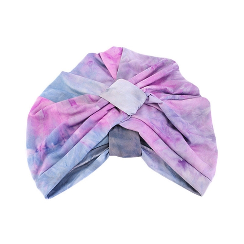 

3 PCS TJM-469A Tie-Dye Turban Hats Toe Cap Cotton Knotted Night Cap Nursing Cap, Size: One Size(Purple Gray Blue)