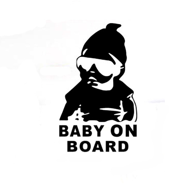 

20pcs 14*9CM BABY ON BOARD Cool Rear Reflective Sunglasses Child Car Stickers Warning Decals(Black)