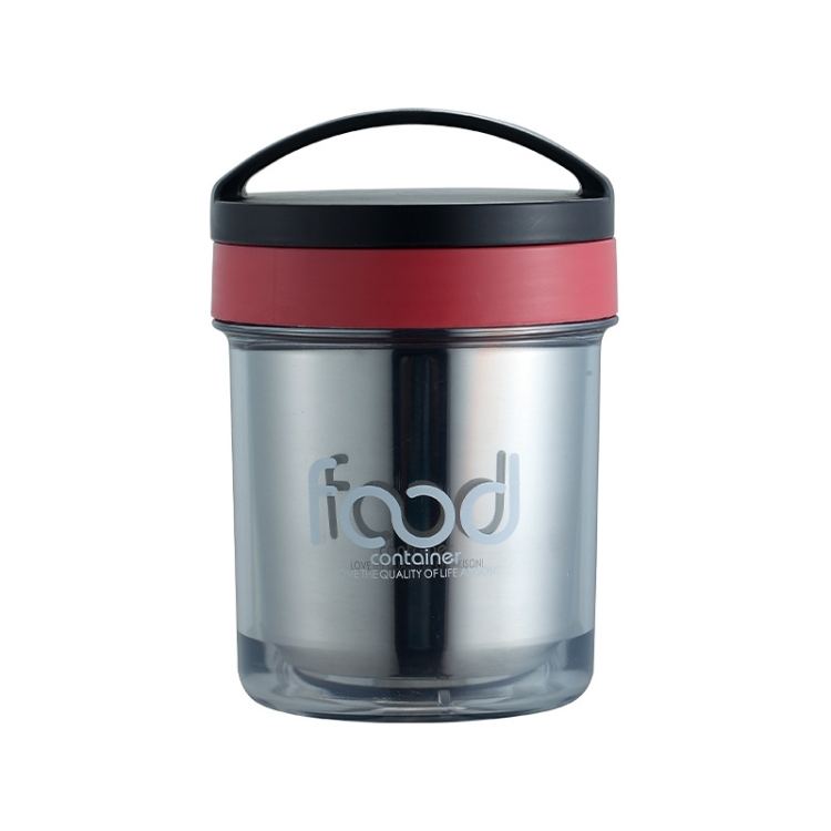 

400ml 304 Stainless Steel Thermal Insulation Soup Cup PortableSealed Thermal Insulation Breakfast Cup(Red )