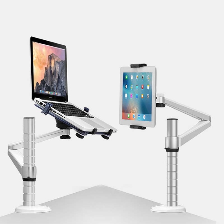 

OA-1S Office Desktop Clip Mounted Tablet Computer Stand Universal Aluminum Notebook Stand(Silver)