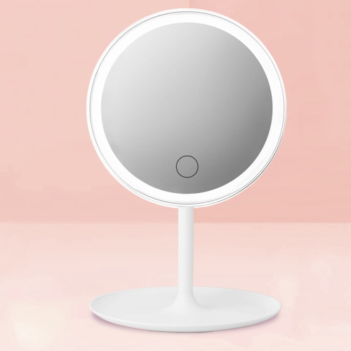 

Make-Up Mirror With LED Light Fill Light Dormitory Desktop Dressing Small Mirror Girl Folding And Portable Mirror, Colour: White rechargeable Single Light