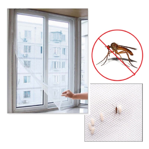 

DIY Fly Mosquito Bug Mesh Window Screen Self-adhesive Anti-mosquito Net(130X150cm)