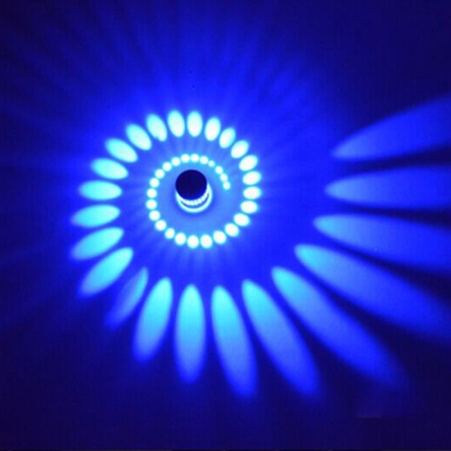 

3W Modern Interior Creative Spiral Round Wall Lamp for Club, KTV, Corridor, Aisle, Background Wall Decoration Lamp Wall Mounted(Blue Light)